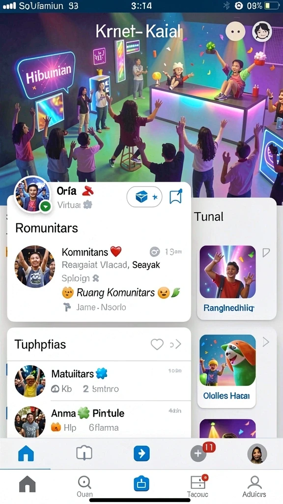 Latar belakang level yang penuh warna dan detail.