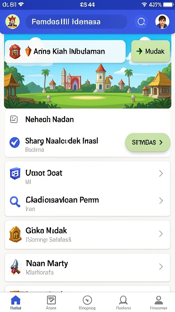 Desain level yang berwarna-warni dan kreatif.
