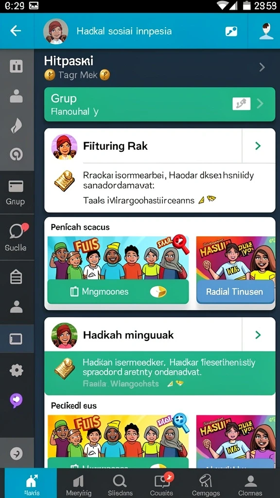 Tampilan karakter utama yang menarik dan penuh warna.