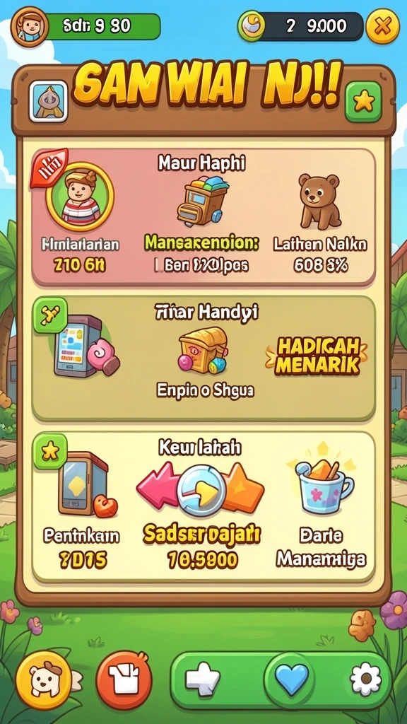 Level yang menantang dengan pemandangan indah.
