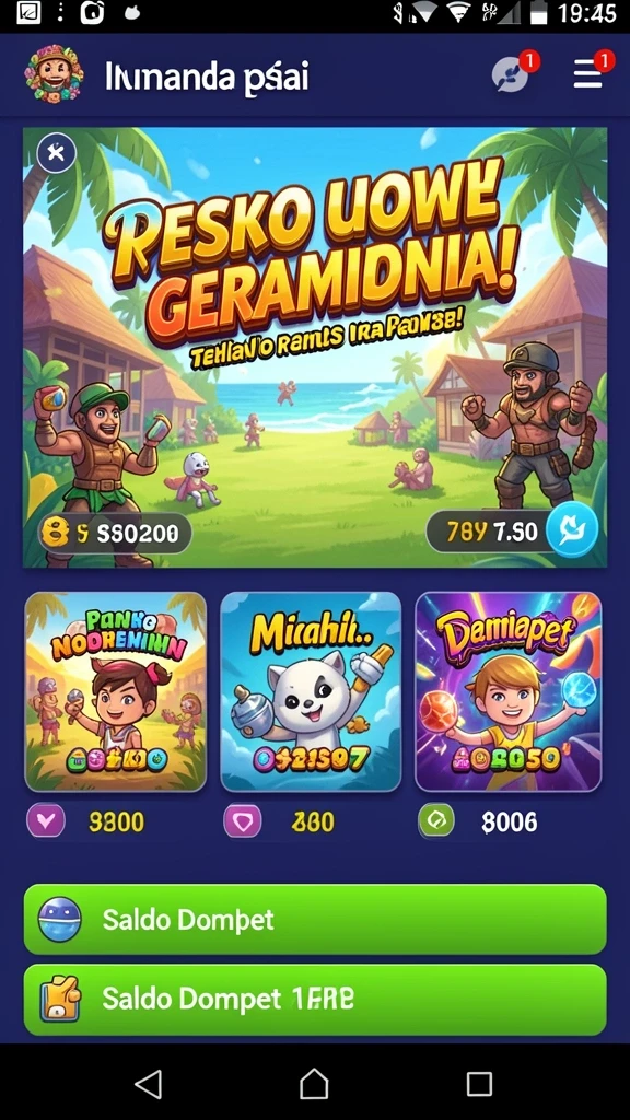 Tampilan menu utama yang intuitif dan menarik.